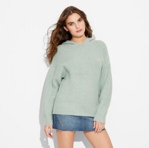 Wild Fable - Women's Oversized Ribbed Hooded Pullover Sweater - Green - XS